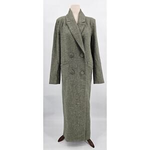 Torn by Ronny Kobo Women's XS Moss Herringbone Tyra Double-Breasted Trench Coat